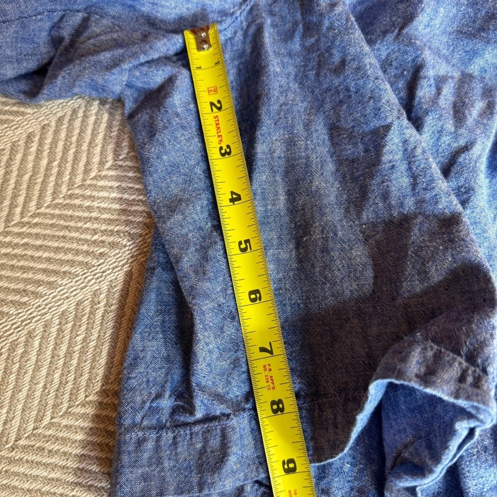 Banana Republic Aiden Shorts Mens 36 Blue Linen Cotton Blend Chambray Flat Front - Picture 10 of 10